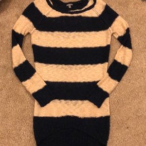 Blue and off white sweater